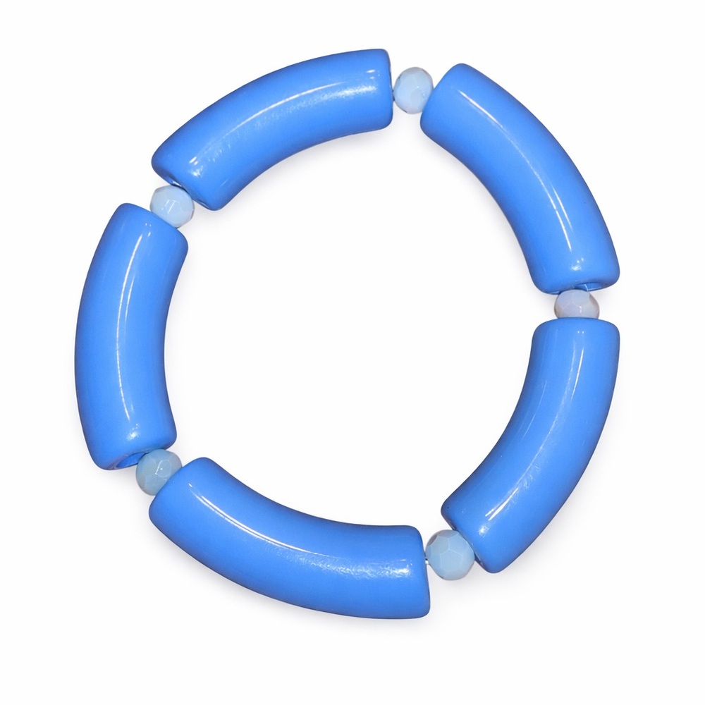 Kids Blue Tube Bead Stretch Bracelet Fashion Costume‎ Jewelry